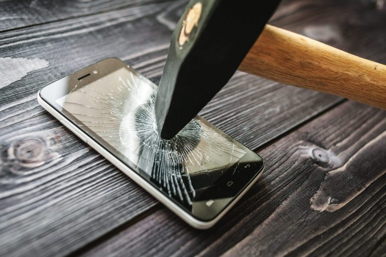 Image of phone being smashed