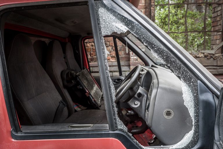 Image of van that's been broken in to